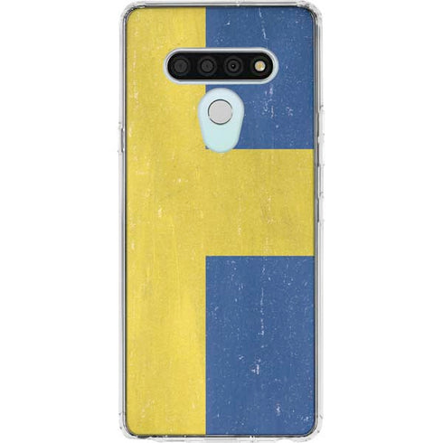 Sweden Flag Distressed LG Stylo 6 Clear Case